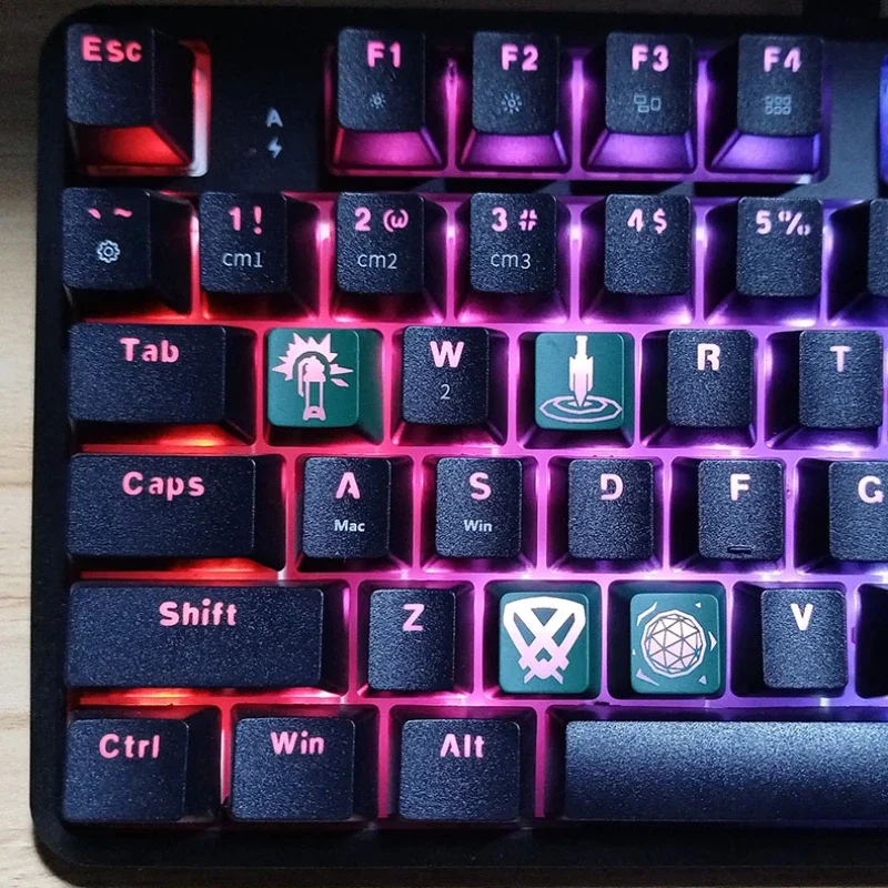 Valorant Keycaps para Teclado Gamer Translúcido Teclado Mecânico Skill Cap Perfil Original do Oem Chaves Abs Dye Sub Keycap Presente - Imagem 6