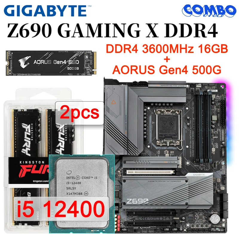 Lga 1700 Gigabyte Z690 Gaming X Ddr4 Intel I5 12400 Cpu D4 3600mhz 