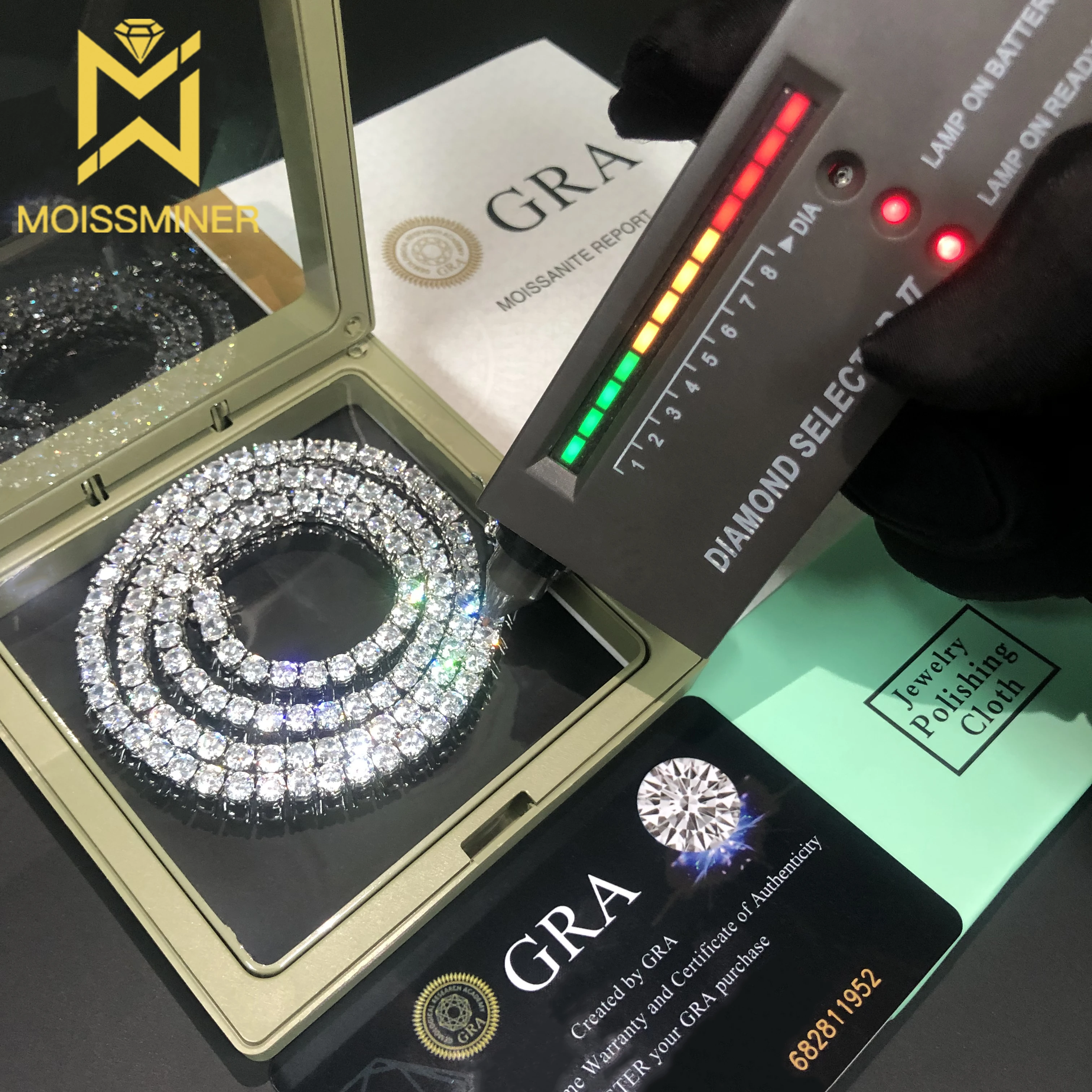 Highquality Vvs Moissanite Tennis Chain Necklaces S925 Sterling Silver