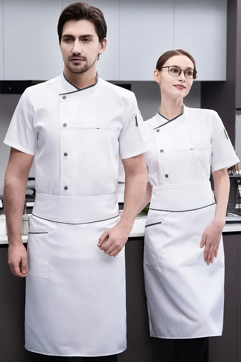 Chef Uniform Shirt Jacket Long Adjustable Sleeve Men Women Unisex Cook Coat Restaurant Hotel Kitchen Wear Waiter