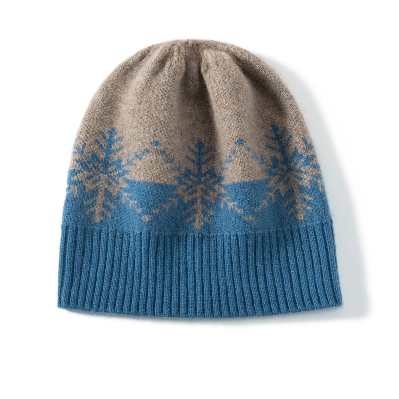 Merrilamb Winter reine Kaschmir mütze für Frauen Mode gestrickte Farbe Jacquard Schädel Mützen im Freien erwachsene Frau weiche warme Mütze – Detail 11
