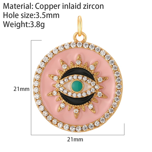 Greek Eye gold Pendant Charms for Diy Earrings Keychain Necklace Bracelet Evil Blue Eye Charms for Jewelry Making Supplies