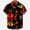 2024 Devil Horror 3d Print Hawaiian Shirt Men Clothes Breathable Loose Men's Shirts Male Short Clothes Sleeve Summer Male Shirt 1
