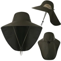 New Outdoor Fisherman Hat for Men Women Summer Quick Drying Neck Protection Visor Cap Anti UV Breathable Fishing Safari Hat 4