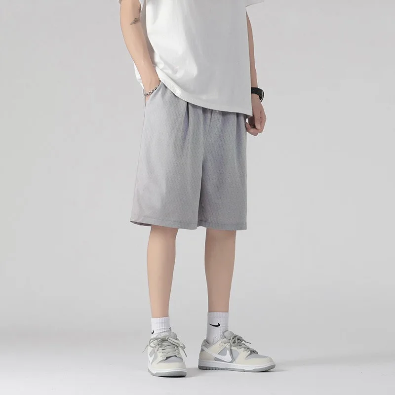 شورت من البوليستر والحرير الجليدي للرجال ، مرن ، م...