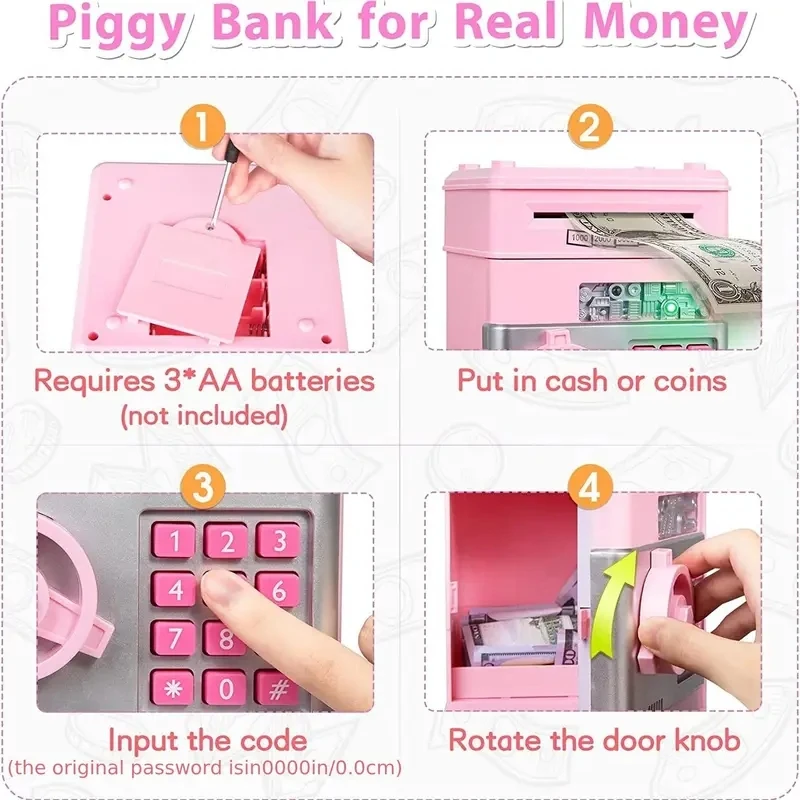 Piggy Bank Cash Coin Can ATM Bank Electronic Coin Money For Kids--Hot Gift Halloween Christmas Gift