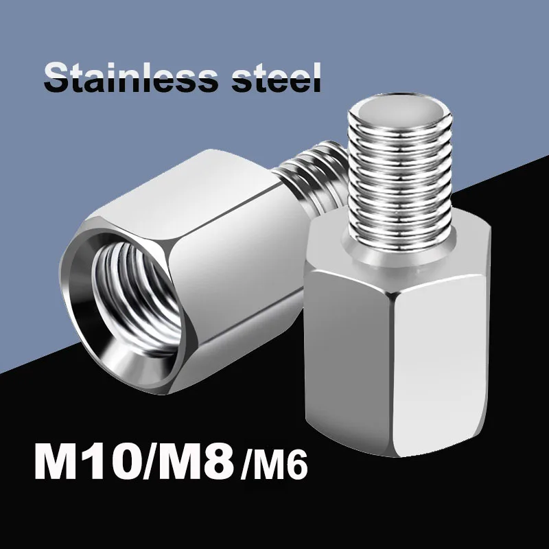 Motorcycle Mirror Stainless Steel Mirror Adapter M10 M8 M6 Motorcycle Scooter Bike Right Left Hand Rearview Mirrors Adapters Conversion Bolt Screw motorcycle mirror,motorcycle mirrors,motorcycle mirror mount,motorcycle mirror bracket