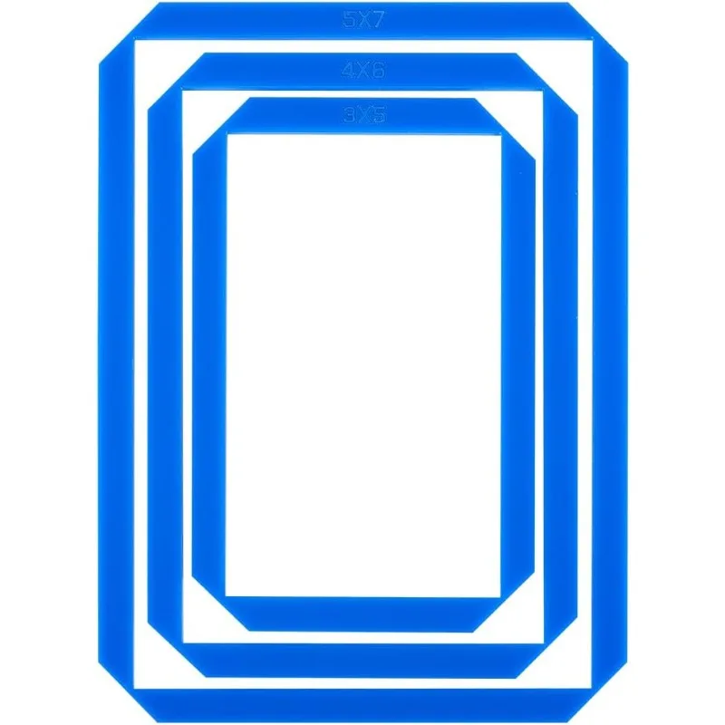 Bookbinding Tools Blue Acrylic Notebook Cover Rectangle Bookbinding Guide Template Ruler Scrapbooking Tool 3 Sizes