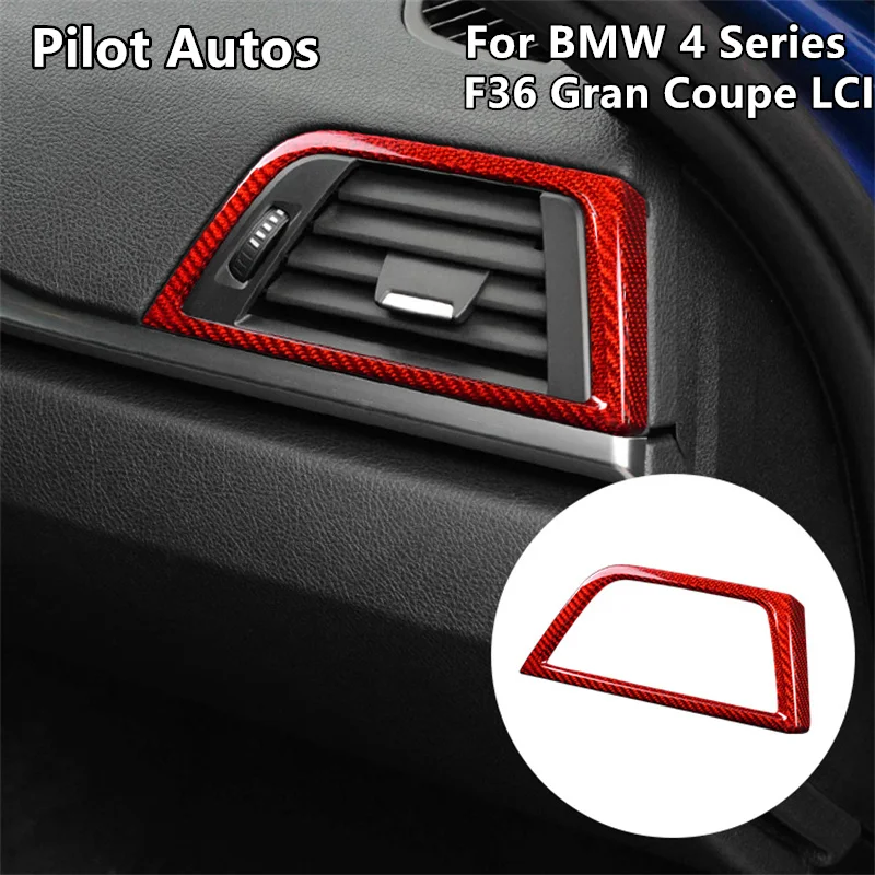 

For BMW 4 Series F36 Gran Coupe LCI Passenger Co-Pilot Air Vent Outlet Trim Frame Genuine Carbon Fiber Sticker Car Interior