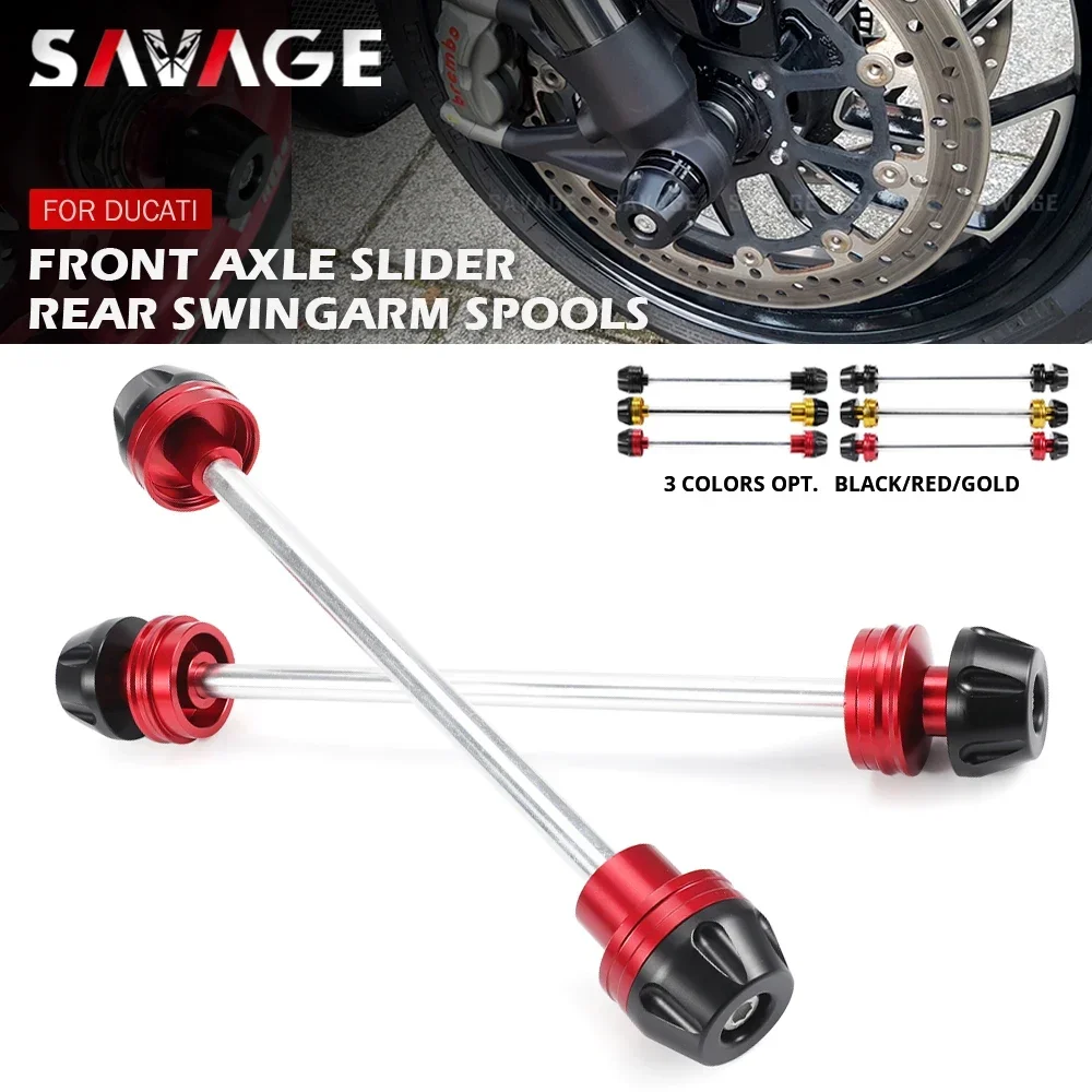 Axle Fork Crash Slider Swingarm Bobine Stand Per Ducati 1199 1299 Panigale V4 V2 Multistrada 1200 Monster Diavel 1260 1098 1198