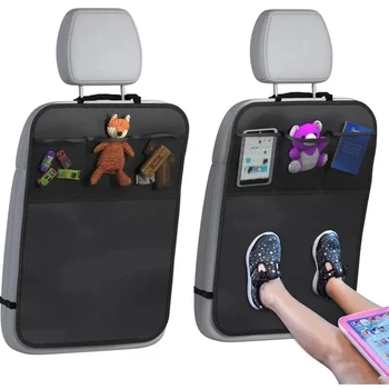 Coprisedile posteriore per auto con 3 tasche portaoggetti, protezione per sedile impermeabile, protezione per schienale auto, resistente allo sporco e ai graffi