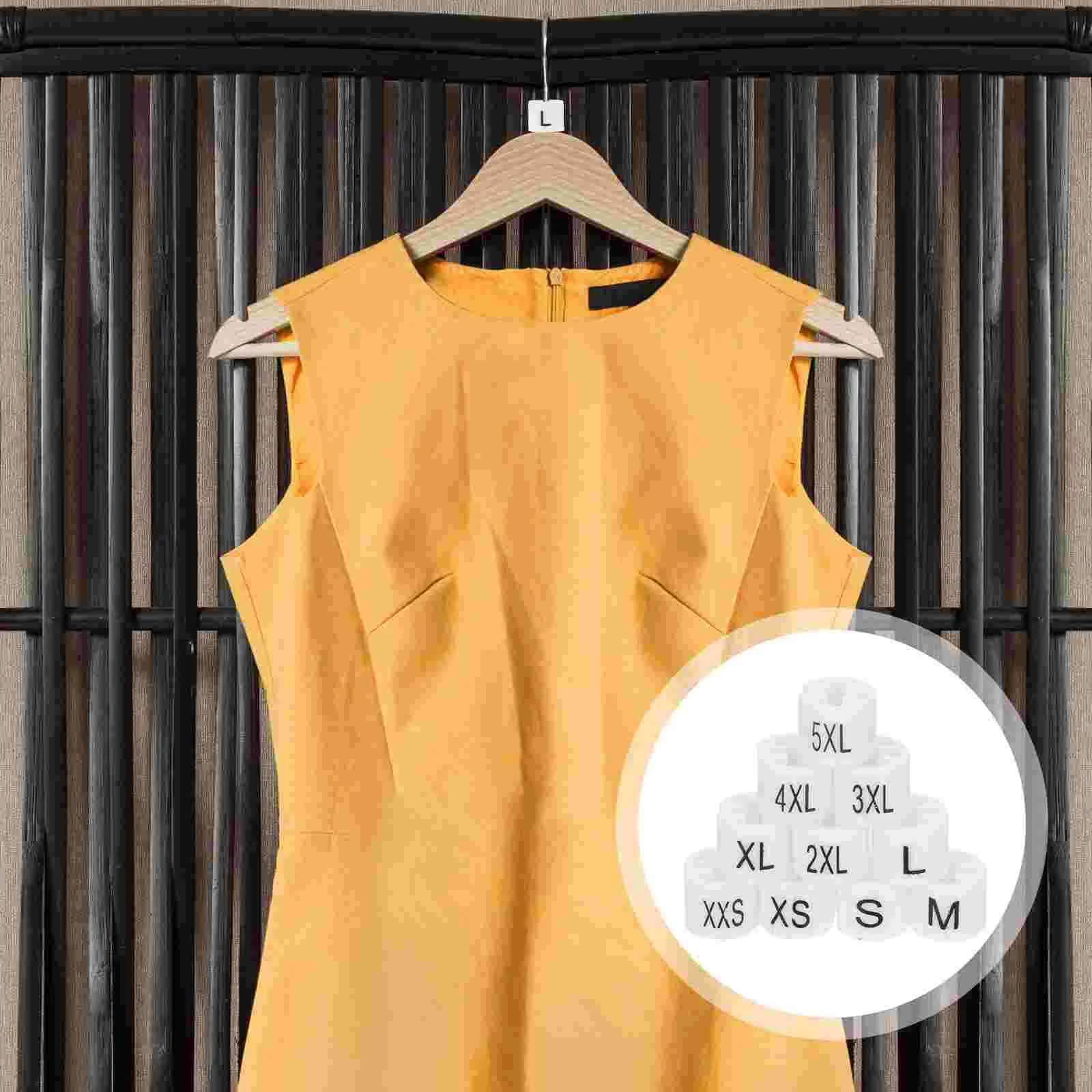 

100 Pcs Plastic Tags Size Grain Color-Coding Garment Pants Rack Sizes White Baby