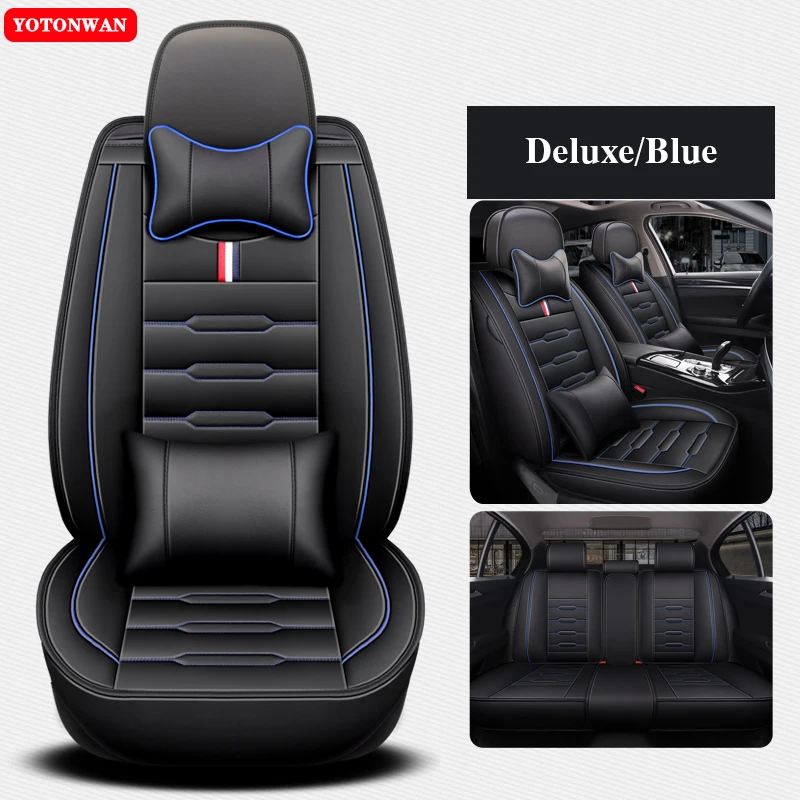 

YOTONWAN Leather Universal Full Coverage Car Seat Cover For Ssangyong Kyron Actyon Sport Korando Rodius Rexton Car Accessories