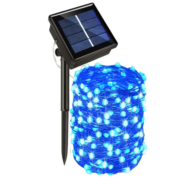 50/100/200/330 LED Solar Light Outdoor Lamp String Lights For Holiday Christmas Party Waterproof Fairy Lights Garden Garland blue-1pack