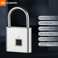 Xiaomi Fingerprint Padlock Smart USB Rechargeable Door Lock Waterproof Biometric Thumbprint Quick Unlock Zinc Alloy Door Padlock 1