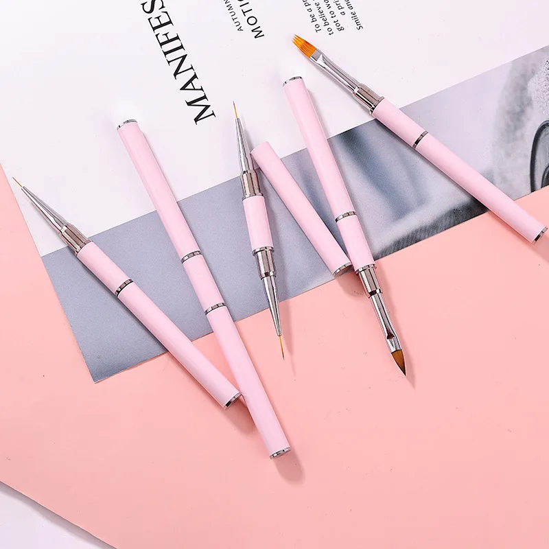Dual-ended Nail Brush Acrylic Nail Art Brushes Professional Gel Nail Polish Liner Flower Painting Drawing Manicure Tools 5