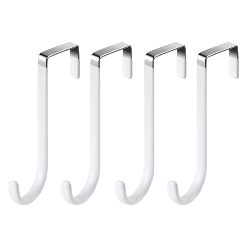 

Pack of 4 Stainless Steel Hooks Strong Adhesive Hangers Handy Hooks