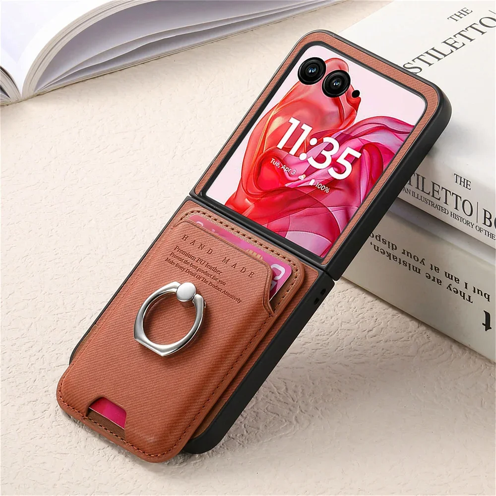 Detachable Magnetic Wallet with Card Holder and Leather Phone Case Cover