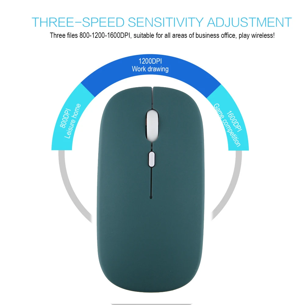 Wireless Rechargeable Bluetooth Noiseless Silent Mouse For Ipad Samsung Huawei Android Windows Tablet