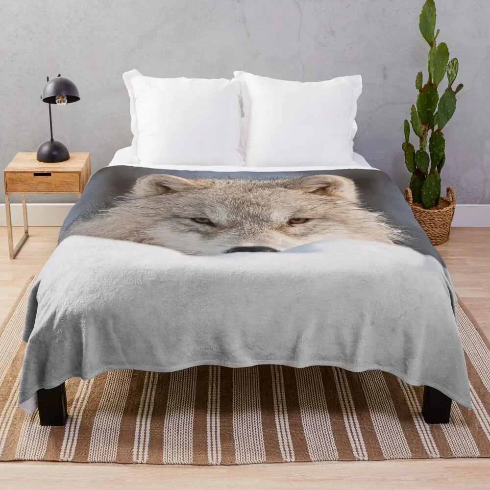 

Arctic Wolf Throw Blanket Flannel Fabric Weighted Blanket