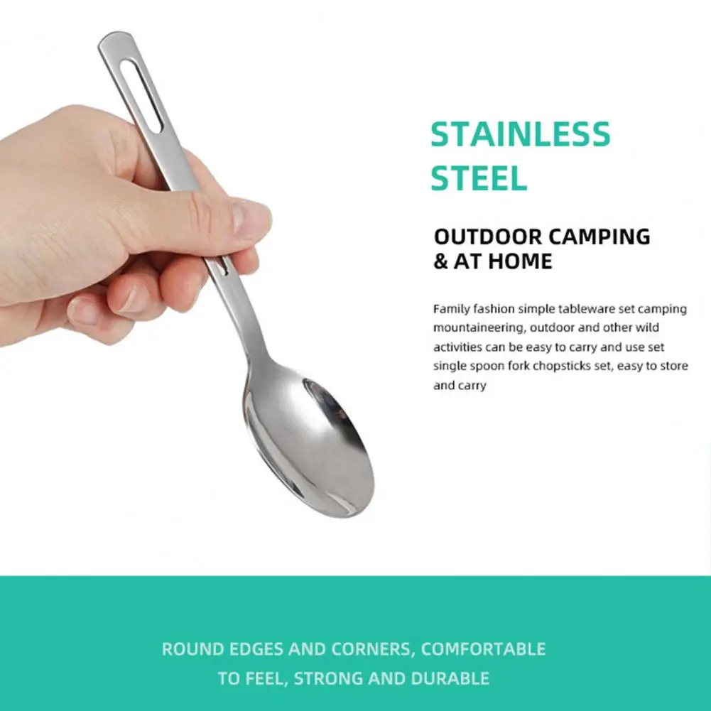 

Useful Reusable Food Grade Hiking Spoon Chopsticks Fork with Storage Bag Daily Use Outdoor Tableware Portable Cutlery