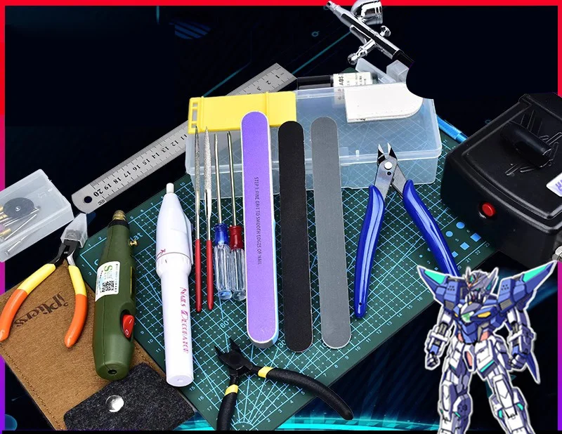 Military Hobby Model Tool Combo Electric Drill Grinding Polishing Tool Tweezers Pier Construction Knife Model Building Tool Set 3