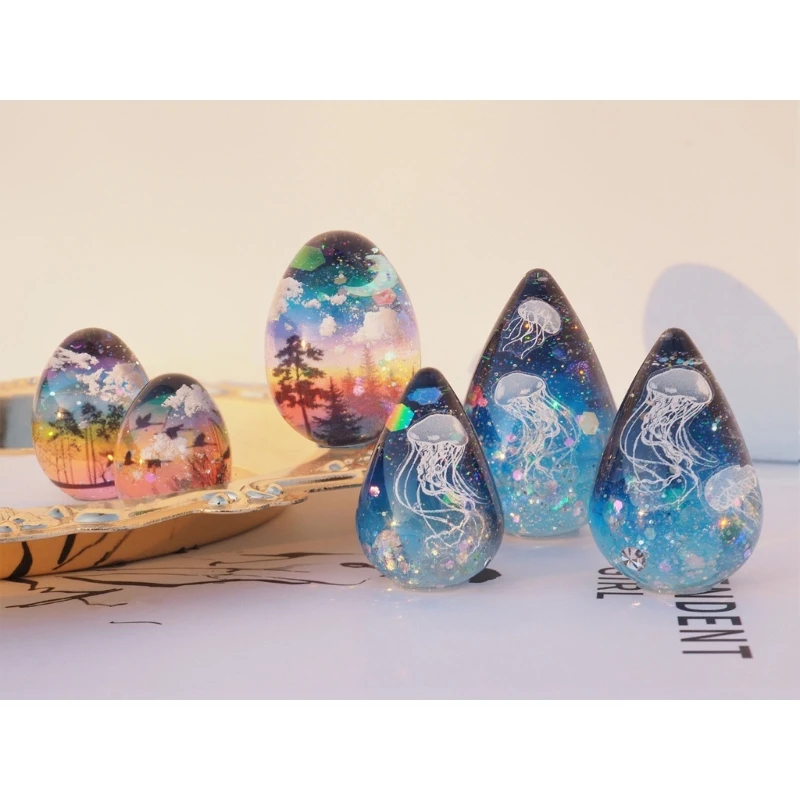 

DIY Ornaments Moulds Craft Making Molds Resin Moulds Water Drop/Egg Shaped Silicone Material DIY Hand-Making Accessories 264E