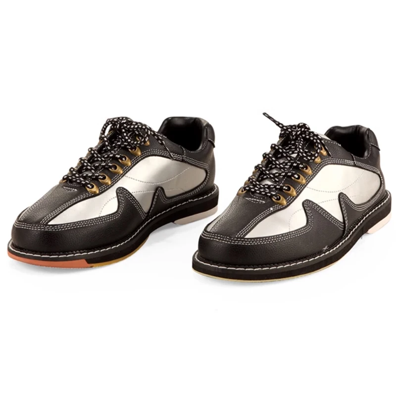 Women Men Genuine Leather Bowling Shoes Unisex Breathable Skidproof Sneakers Lace-up Cushioning Indoor Shoes for Bowling bowling shoes