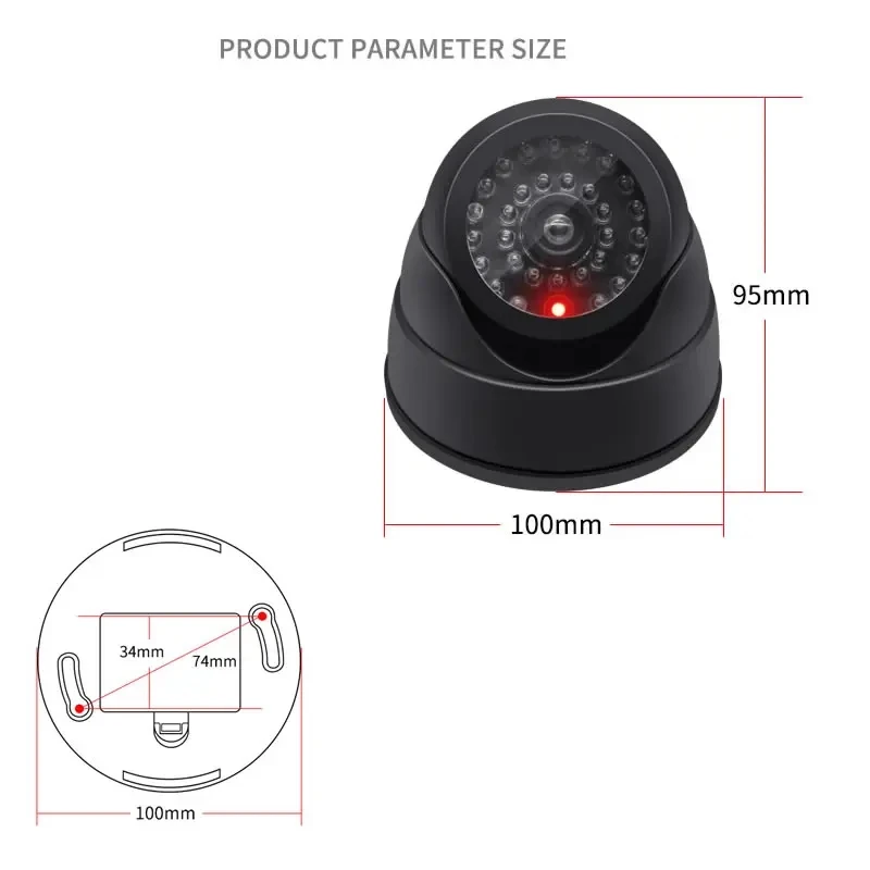 New Black/White Dummy Conch Camera Red Flashing LED Light For Home Office Surveillance Security System Fake CCTV Security Camera 4