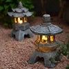 Outdoor Solar Lights, Chinese Zen Stone Pagoda Pieces, Garden Landscape Lights, Small Palace Lights, B & B Decorative Lights 6