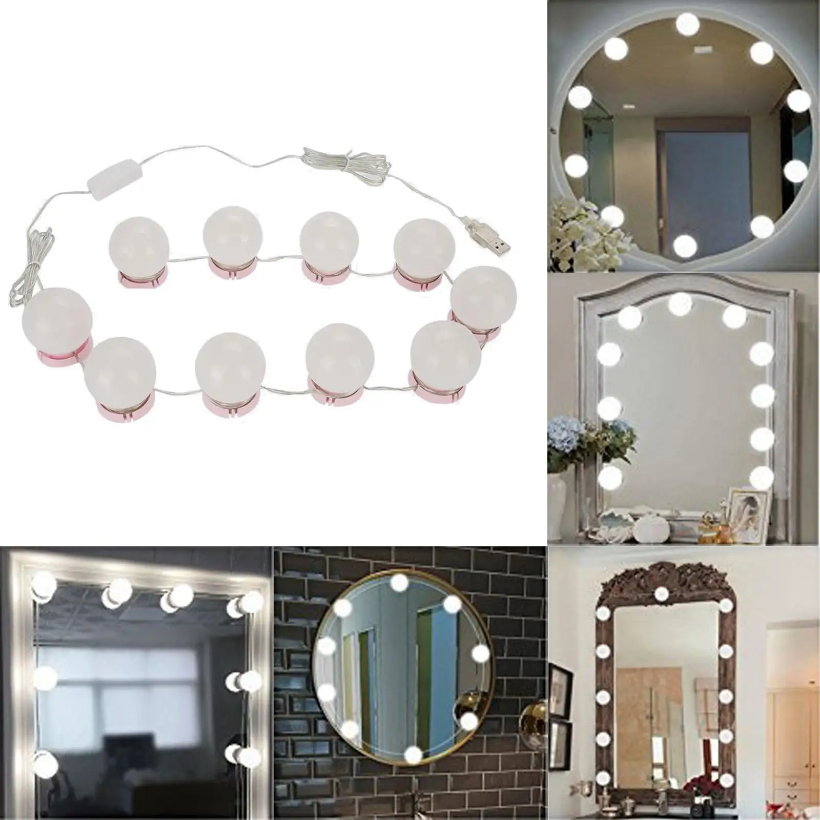 

Светильники для зеркала для туалетного столика, съемные зеркальные светильники для макияжа
