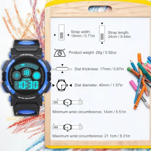Socico Children LED Electronics Digital Watch Chronograph Clock Sport Watches 5Bar Waterproof Kids Wristwatches For Boys Girls