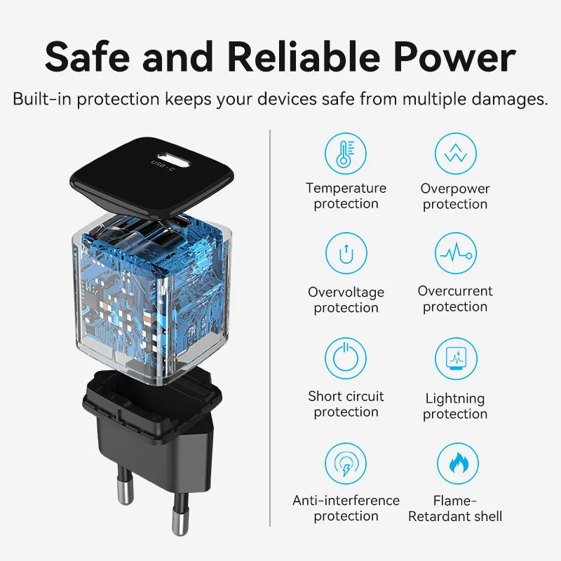 Vention USB Type C Charger 20W PD Fast Charger for iPhone 14 13 12 4.0 3.0 Quick Charge for Samsung Xiaomi Huawei Phone Charger