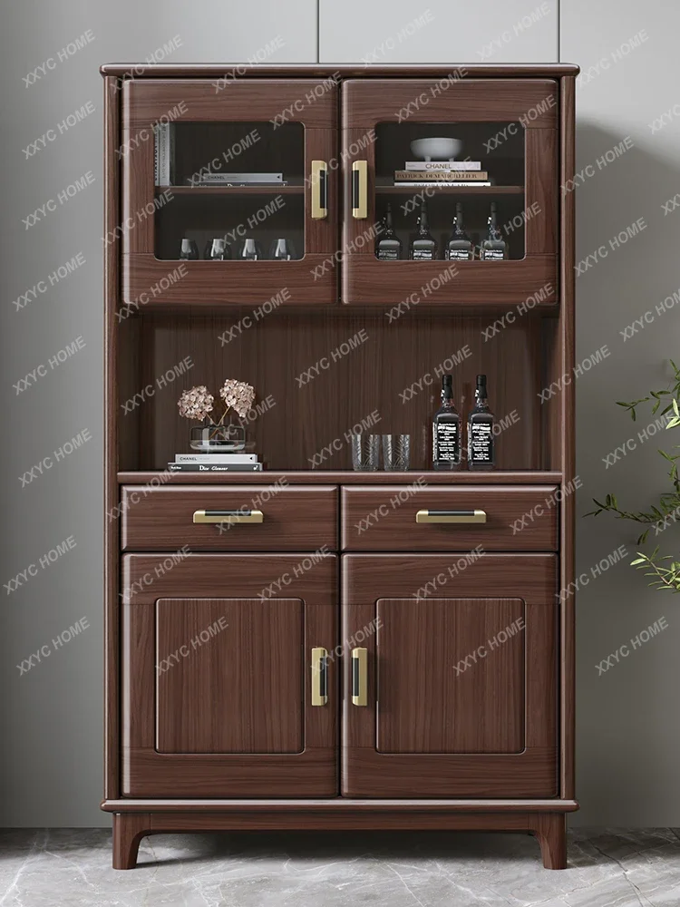 

Solid Wood Sideboard Wine Cabinet Wall Hallway Storage Rack Cabinet