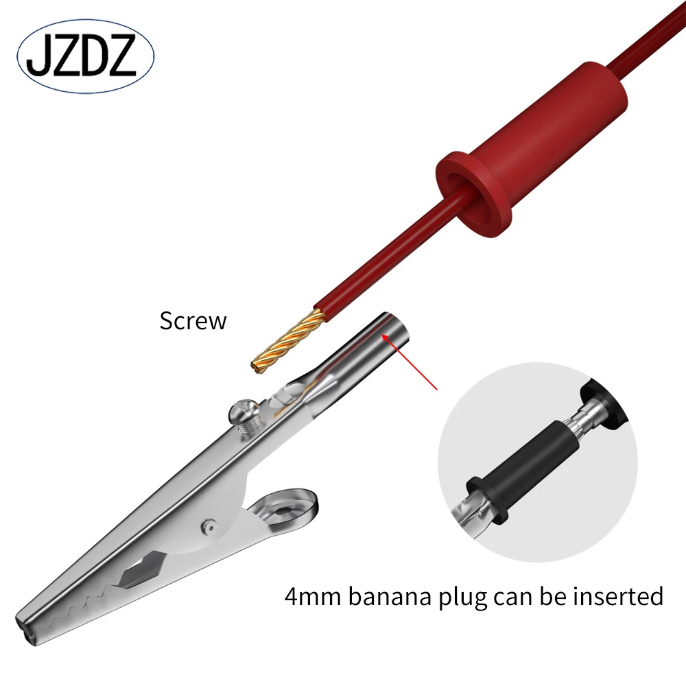 JZDZ Alligator Clips Electrical clamp Small clips Ended 4mm Banana jack Test Tools DIY electrical Connector 60007 10pcs