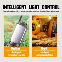 1/3/5 ampoules solaires LED lumières de Camping avec 3 Modes lumières de tente suspendues en plein air adaptées au Camping randonnée et à la pêche 4