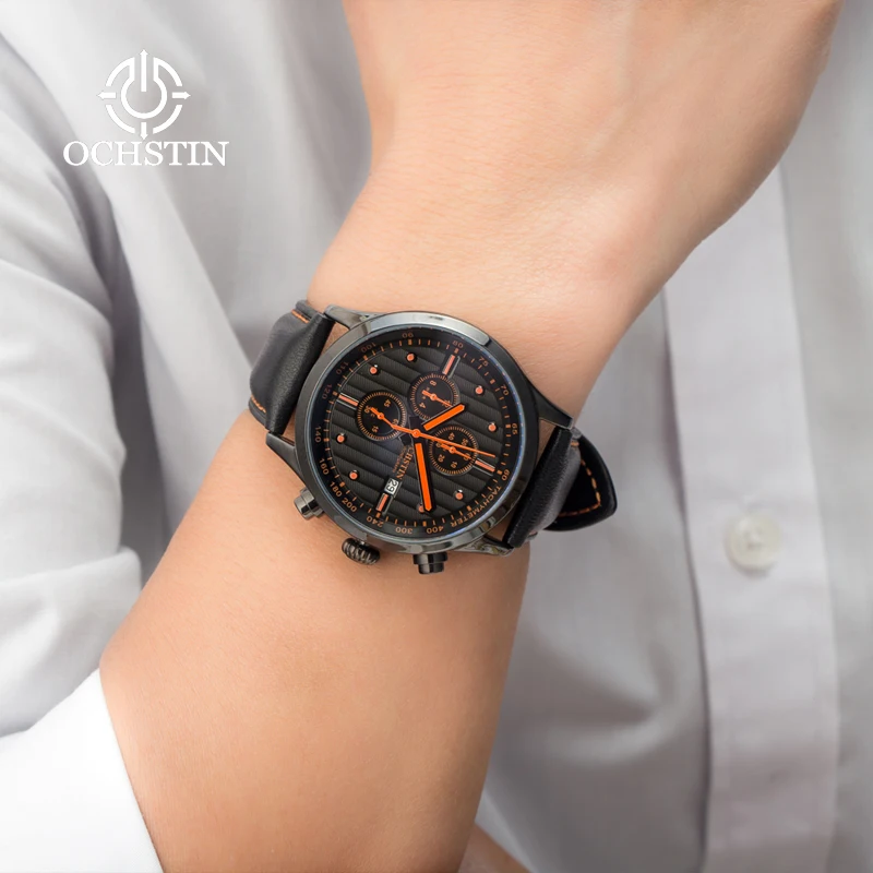 OCHSTIN New 2024 Augustine Avengers Collection Personalized Trend 6-pin Multi functional Quartz Movement Men's Quartz Watch