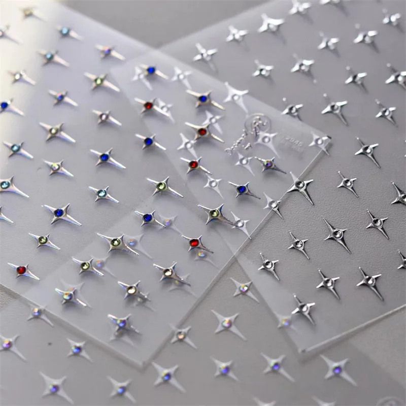 

1pcs 5D Shiny Soft Embossed Reliefs Self Adhesive Nail Art Decorations Stickers Laser Sliver Nail Decals Ornament Acessories DIY