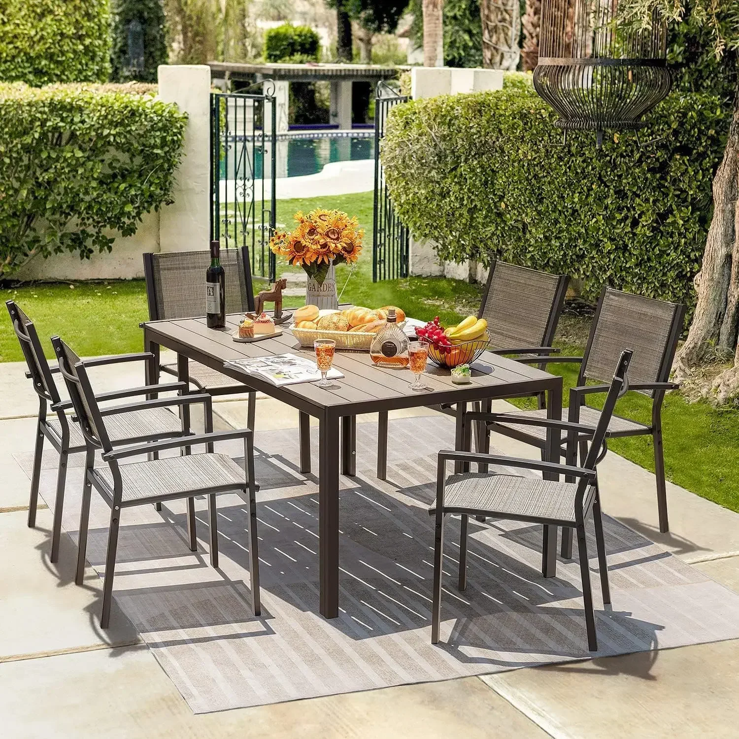 7 Piece Outdoor Patio Dining Set 2