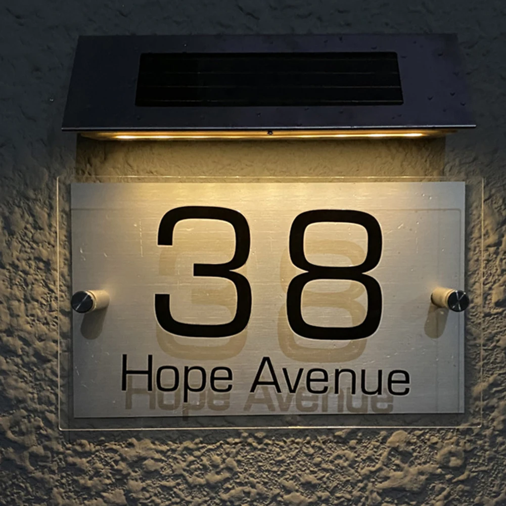

Solar House Numbers Sign Wall Mounted Address Sign 2 Color Address Numbers Address Plaque For Outdoor Home Garden Yard Street