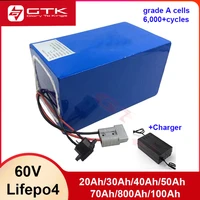 Batterie au Lithium Lifepo4 à cycle profond 60V 60ah 50ah 80ah 100ah 20ah 30ah 40ah 70ah pour moteur 2KW 3KW 5KW 1