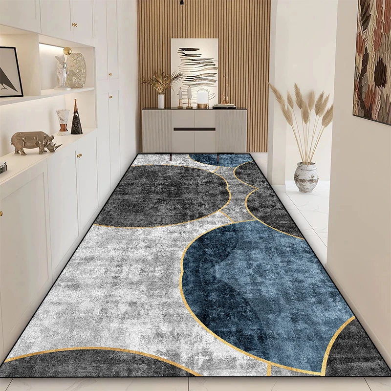 Modern Luxury Long Corridor Carpet Non-slip Stairway Hallway Stairs Decoration Rugs Washable Kitchen Mat Customizable Aisle Rug 2