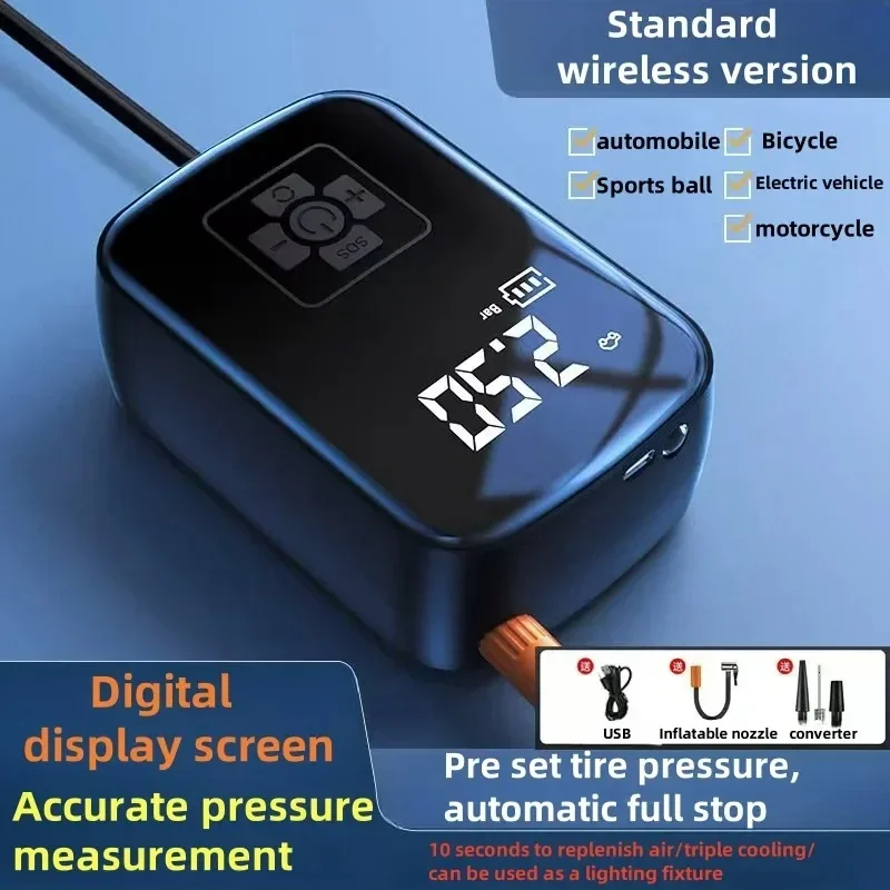 Car mounted wireless inflation pump portable air pump electric small car tire inflator for inflation