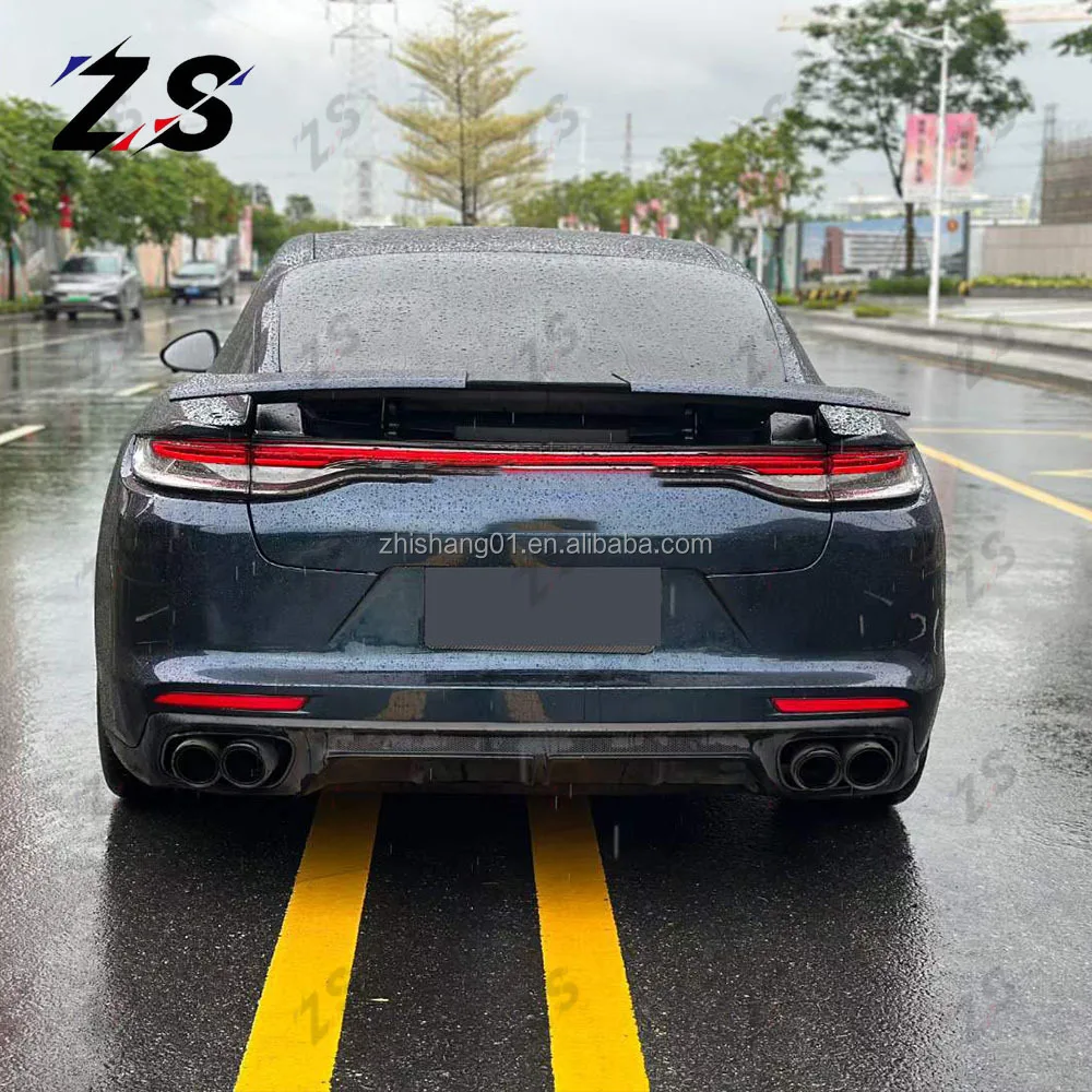 ZS for Porsche Panamera 970 2010-2016 Upgrade 971 New Facelift Bumper Lip Rear Diffuser Car Kit Assembly Body Parts Body Kit