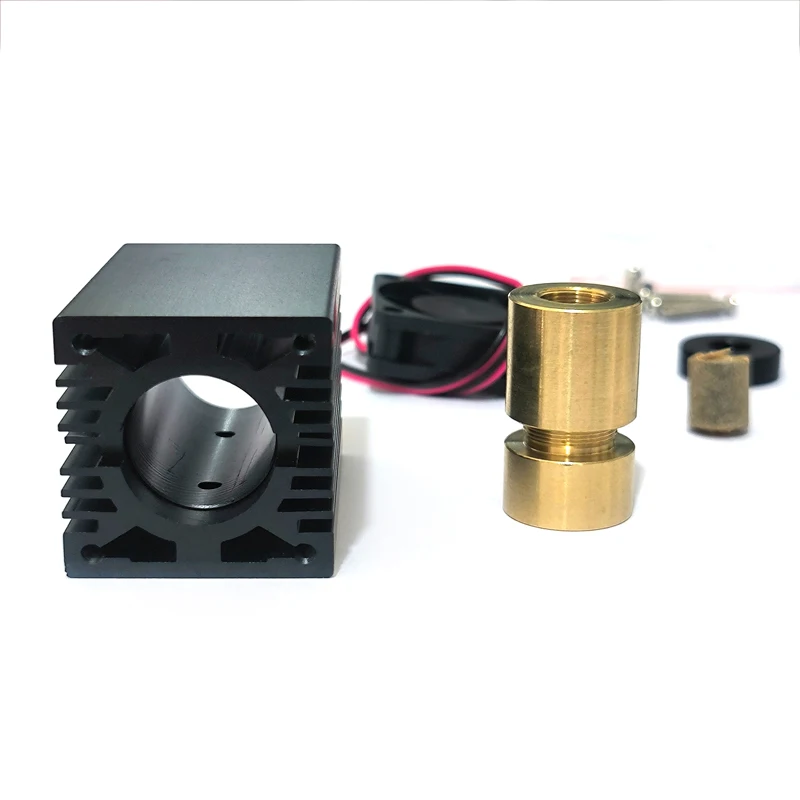 Laser Module 9mm TO5 Laser Diode Housing Case with 405nm 450nm Blue Glass Collimating Lens and Fan Cooling