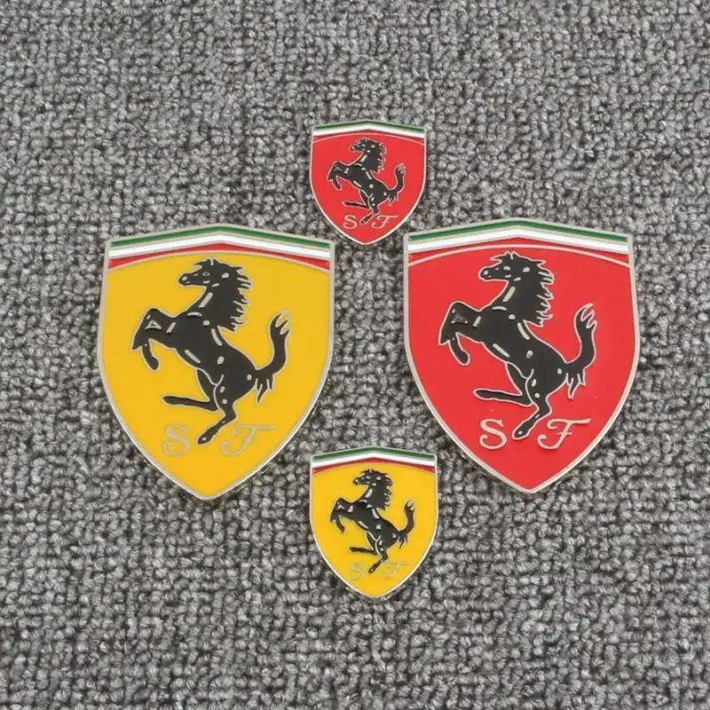 Ferrari 3D metalen embleem sticker geel en rood