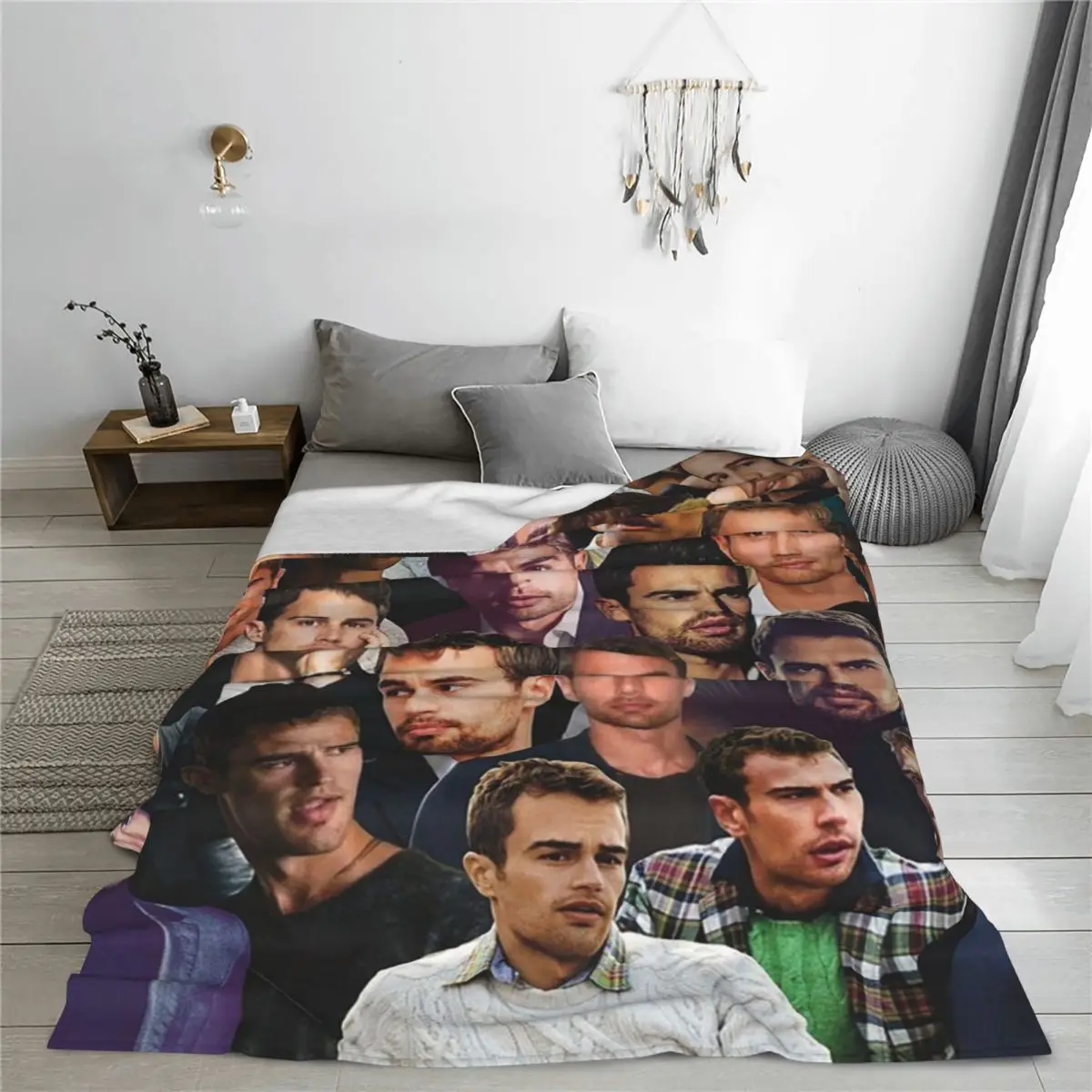 Theo James Photo Collage Blanket Fleece Warm Sofa Throw Blankets For Couch Bedding Travel Throws Bedspread Quilt 4