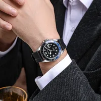 Mode hommes montres d'affaires décontracté bracelet en Silicone calendrier montre à Quartz en acier montre-bracelet pour homme horloge Reloj Hombre 4