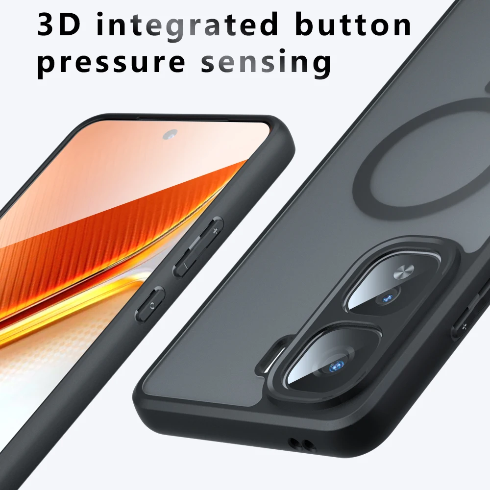 Translucent Magnetic Skin Feel Wireless Charging Back Cover Case