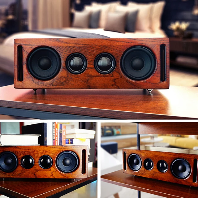2022 New Professional Subwoofer 40W Surround Sound Home Theater System Wooden Bluetooth Speaker home theatre system images - 6